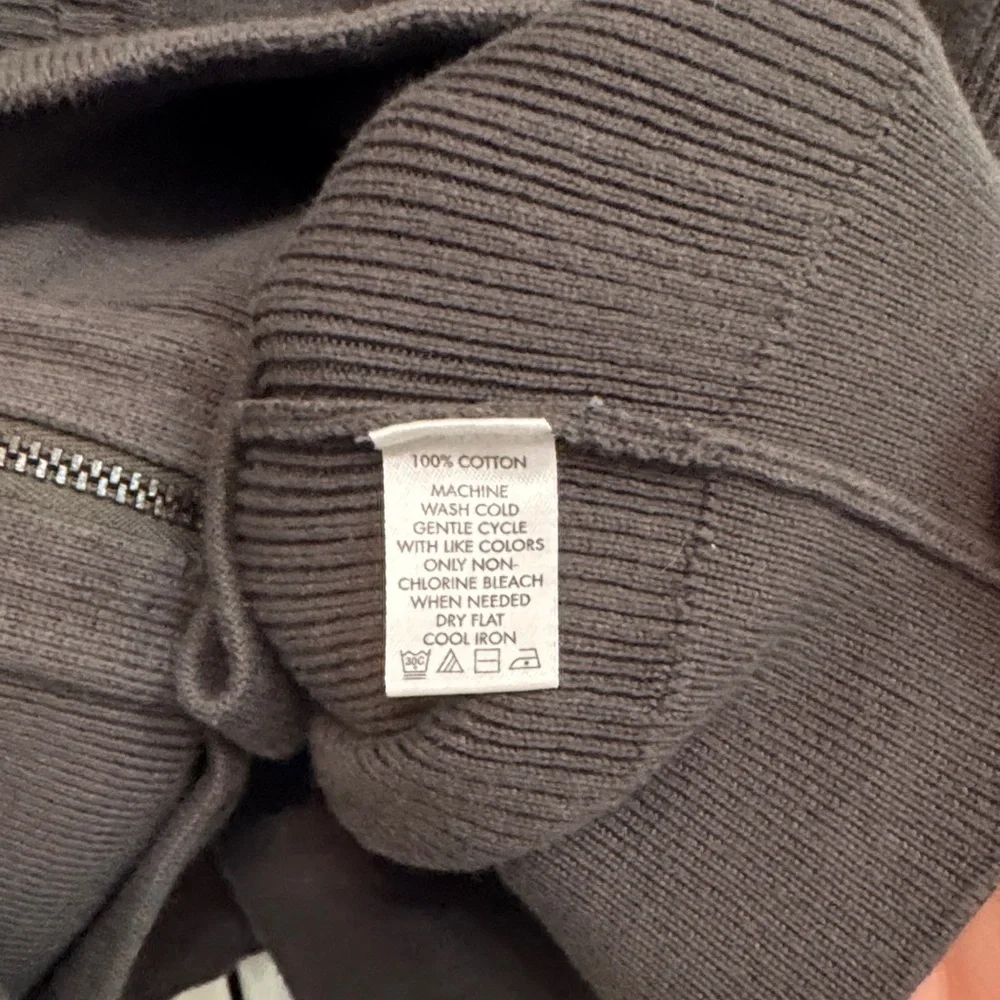 Calvin Klein Charcoal Full-Zip Academia Cardigan. Size L.